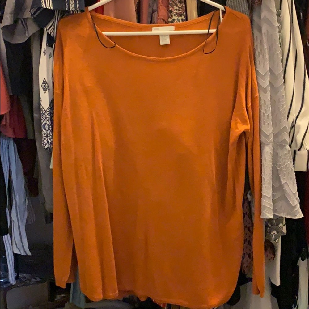 Orange loose long sleeve